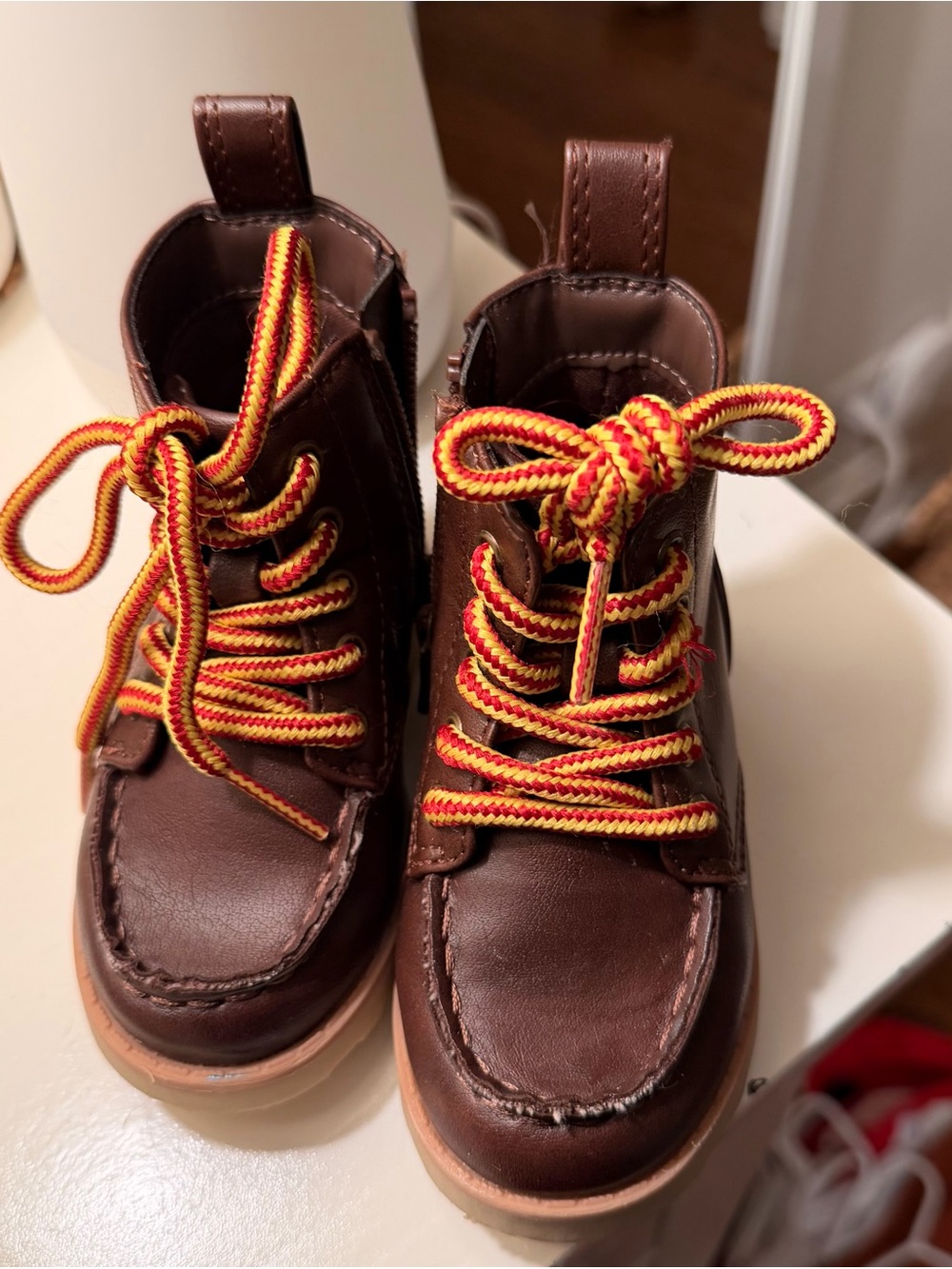 Cat & Jack- Toddler Brown Leather Lace-Up Boots - 5T
